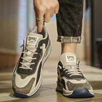 Baskets Homme en Maille Respirante, Rehaussantes, Chaussures de Course Décontractées avec Nouveau Style de Bout, Souples, Tendance, Couleur Unie, pour la Marche