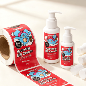 Wholesale High Grade Coated <b>Paper</b> Roll Labels Vivid Print <b>Red</b> Cartoon Elephant Adhesive Stickers For Beauty Cosmetic Bottle Pack - Product Image 4