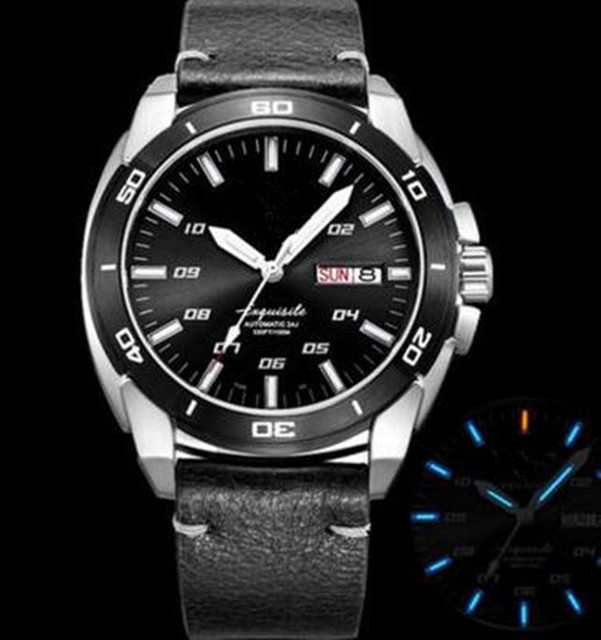 Latest Quality Mechanical Self Winding Watch Private Label Men Diver Wristwatch Double Calendar Light at Night pilot Watch