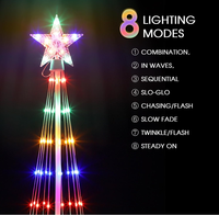 4-Farbige Outdoor-Weihnachtsbaum-Lichtshow-Dekorationen Außenbeleuchtung Beleuchteter Kegel Weihnachtsdeko mit Stern