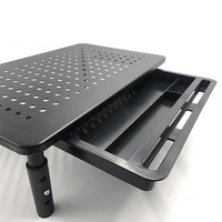 Support d'écran ergonomique réglable en 3 hauteurs avec tiroir coulissant en métal maillé pour ordinateur de bureau et organisateur de bureau