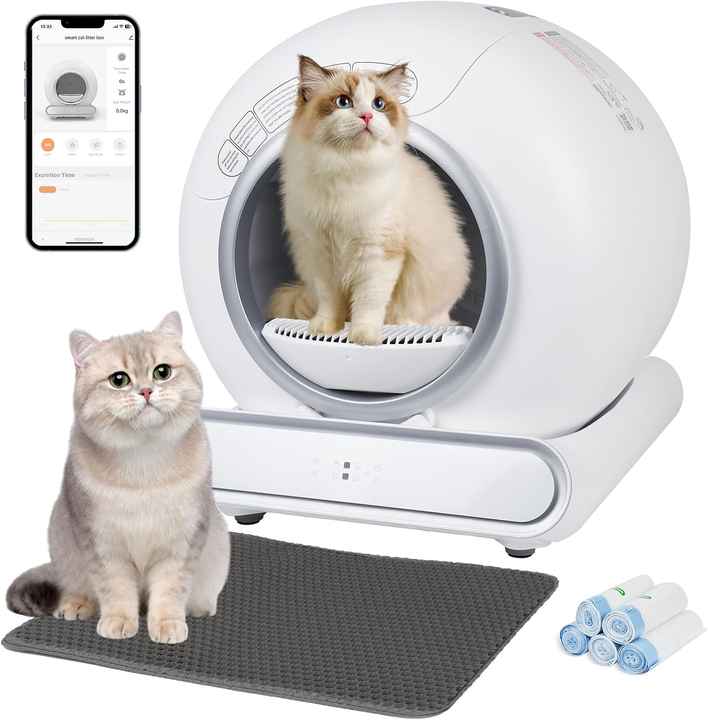 Automatic Cat Toilet Intelligent Self Cleaning Cat Litter Box Large