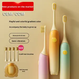 Nouvelle brosse à dents électrique pour enfants Bycare, rechargeable, avec icône d'ours, dessin animé, étanche, à lévitation magnétique, sonique, autonettoyante 3 - Product Image 2