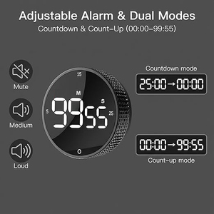 Temporizador <span class=keywords><strong>de</strong></span> Cocina Digital Magnético LED Grande, con Volumen Ajustable, Alarma Fuerte, 3 Preajustes <span class=keywords><strong>de</strong></span> 5/15/25 Minutos, <span class=keywords><strong>para</strong></span> Cocinar, Estudiar, Trabajar, OEM - Product Image 6