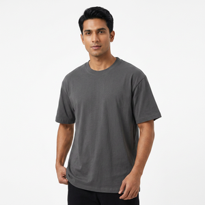 Camiseta de algodón peinado de 210g, manga corta, hombros caídos, diseño estampado con logotipo personalizado OEM. - Product Image 1
