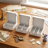 Boîte pliante en carton ondulé blanc avec insert en mousse découpée sur mesure, emballage personnalisé en gros pour kit d'accessoires électroniques
