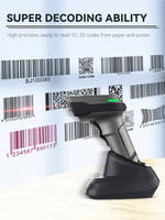 Escáner de código de barras inalámbrico 2d Syble industrial BT, lector de código QR de mano USB para Android, 2 unidades