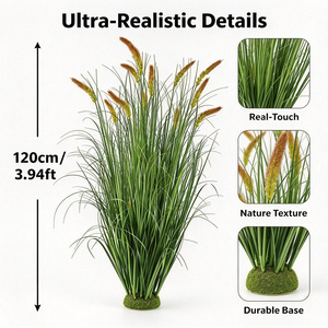 Hierba Decorativa <span class=keywords><strong>Artificial</strong></span> de Cattail Multitono de 120 cm, Planta <span class=keywords><strong>Artificial</strong></span> <span class=keywords><strong>en</strong></span> Maceta para Decoración Rústica de Porche y Entrada de Casa de Campo - Product Image 4