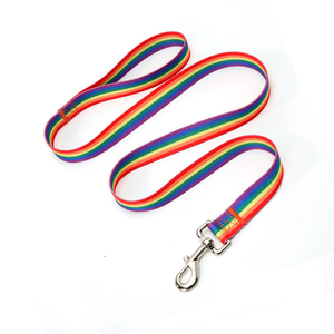 Venta al por mayor personalizado mascota perro arnés Arco Iris orgullo Mes de lujo mediano pequeño perro collar y correa y arnés conjunto - Product Image 5