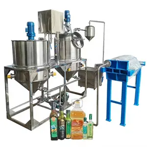 Machine de raffinage d'huile de raffinage de colza palme noix de coco capacité raffinée 25ltr 10ton brésil à vendre