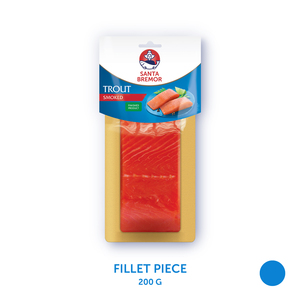 Filete de trucha arcoíris ahumada congelada, porción de 200 g, venta al por mayor del fabricante - Product Image 1