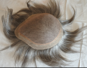 Tupé para <span class=keywords><strong>Hombre</strong></span> de Cabello Remy Indio de Alta Calidad 2026 con Cabello <span class=keywords><strong>Gris</strong></span>, 101% de Densidad, Nudos Duraderos - Product Image 6