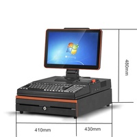 POS-принтер 58 мм, все в одном, 15,6 дюймов, Windows Android POS-терминал, розничная продажа POS-систем, система точки продажи