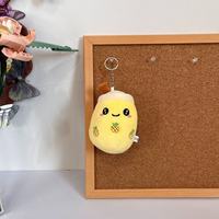 Porte-clés en peluche super doux et mignon, motif tasse de bubble tea aux fruits, mini Boba Milk Tea, brodé, pendentif en peluche réconfortant
