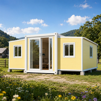 Maison conteneur préfabriquée extensible 20/30/40 pieds, énergie solaire, 3 pièces, résistante aux ouragans, panneaux sandwich, bureau