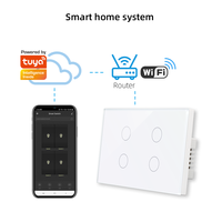 Interrupteur intelligent Wi-Fi Tuya avec prise neutre standard US 1/2/3/4/6 voies, compatible Alexa, contrôle vocal via application
