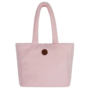 Bolso de mano de felpa marrón de gran capacidad para mujer y niña, estilo Teddy Sherpa, de moda, de fábrica en Vietnam, con certificación Sedex 4P - Product Image 5