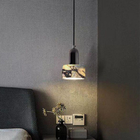 Luminaire suspendu LED en marbre minimaliste de luxe unique pour salon, chambre, salle à manger, hôtel, restaurant