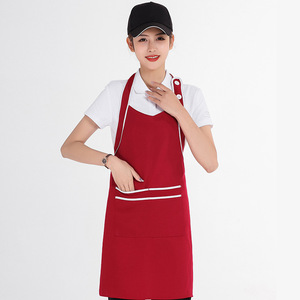 ผ้ากันเปื้อนโพลีเอสเตอร์สีส้มพร้อมกระเป๋าสำหรับพนักงานร้านอาหารบาร์ ทนต่อคราบสกปรก ใช้เป็นเครื่องแบบ - Product Image 4