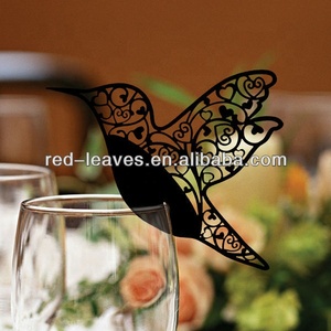 Islamic <strong>Wedding</strong> Stationery Favors Laser Cut <strong>Name</strong> Place <strong>Cards</strong> for Wine Glass - Product Image 2