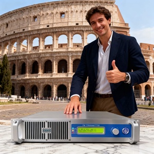 Kit émetteur FM intégré 1KW (1000W) (antenne + câble + microphone + pied de microphone), pour l'école/l'église/l'apprentissage des langues - Product Image 6