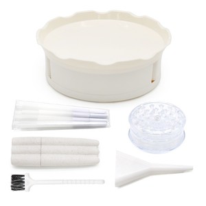 Kit Moderno 6-<span class=keywords><strong>in</strong></span>-1 <span class=keywords><strong>in</strong></span> <span class=keywords><strong>Plastica</strong></span> per Fumatori: Contenitore a Forma di Fiore, Grinder, Imbuto, Coni e Vassoio per Tabacco - Product Image 4