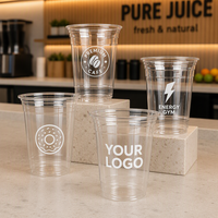 Échantillon Gratuit Gobelets en Plastique Jetables Personnalisables avec Logo 98mm 16oz pour Boissons Chaudes/Froides avec Couvercles Gobelets en PET pour Matcha Café Glacé à Emporter