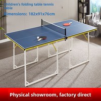 Table de tennis de table et de badminton pliable pour enfants en PVC, 2 panneaux, intérieur, mobile, personnalisable, modèle C1
