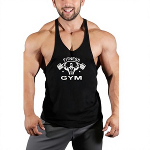 <b>Men's</b> <b>Black</b> Compression Fitness Gym Tank Top Printed O-Neck Sporty Style Breathable Polyester Sleeveless <b>Vest</b> Front Logo - Product Image 1