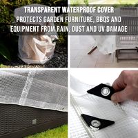 Bâche transparente Leno pour jardin, serre, couverture de sol, résistante, imperméable, 100 g/m², renforcée, transparente