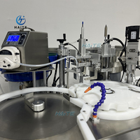 Machine de remplissage et de sertissage automatique HAITE pour flacons de soin de la peau, huiles essentielles, avec bouchon à bille, bouchon à vis, bouchon en aluminium