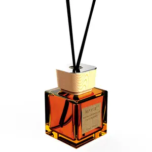 difusor de aceite con palo aceite perfumado Suppliers-Mejor de lujo de encargo de botella de Perfume de vidrio de casa sostenible de aroma de aceite esencial difusor carrizo con perfumada palos