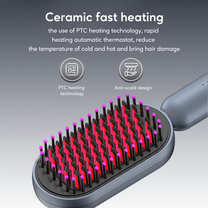 Professionelle Ionische Haarglättungsbürste mit PTC-Schnellheizung & 3 Einstellbaren Temperaturen für Salon - Benutzerdefinierte - Product Image 3