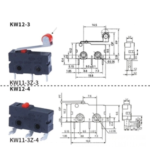 Interruptor de Límite Mecánico KW12 y Microinterruptor KW11-3Z-2 |   Interruptor de palanca SPDT de 3 pines, 5A, 250V CA - Product Image 6