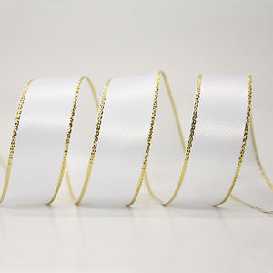 Nhà máy thời trang đóng gói phụ kiện màu đen 6 mét Vàng cạnh satin <span class=keywords><strong>Ribbon</strong></span> - Product Image 2