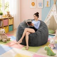 Fauteuil pouf en fausse fourrure de luxe, grand pouf ovale, ottoman, siège moelleux en peluche pour salon, chambre à coucher, 120x60cm
