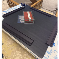 Tapis de jeu de mahjong anti-bruit YY, résistant à l'eau, tapis de jeu de société, tapis de mahjong en cuir PU réversible pour table