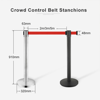 Barrières de contrôle de file d'attente de poteau de ceinture en acier rétractable Q Manager Boom Stanchion pour la gestion du trafic bancaire
