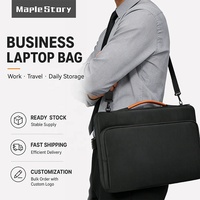 Sac à bandoulière pour ordinateur portable 13-14 pouces, résistant à l'eau et aux chocs, avec logo personnalisé, idéal pour les voyages d'affaires, vente en gros