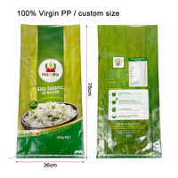 Sacs tissés en PP laminés BOPP haute résistance avec matériaux recyclés, sacs d'emballage pour riz de 25 kg pour le stockage et le transport agricoles