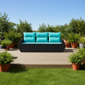 Conjunto de Sofá de Ratán Moderno para Exteriores, Muebles de Jardín y Patio de 3 Plazas para Entretenerse - Product Image 2