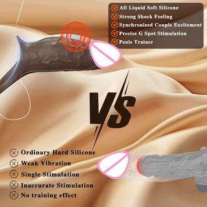 Hochelastischer Penisring-Verlängerer Wiederverwendbare Penishülle Mit Vibrator Penisring Weicher Penisvergrößerer für Paare Wiederverwendbares Kondom - Product Image 4