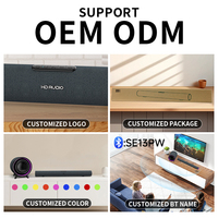 Barre de son pour système de cinéma maison TV avec télécommande sans fil, lumière RVB, caisson de basses stéréo pour ordinateur de bureau, ordinateur portable, PC, jeux, USB portable