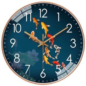 Orologio <span class=keywords><strong>da</strong></span> <span class=keywords><strong>Parete</strong></span> a Batteria in Stile Cinese Semplice con Motivo Pesce Koi, 20 cm (8 Pollici), Lusso Discreto per Soggiorno - Product Image 5