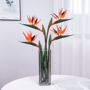 Fleur artificielle d'oiseau de paradis en plastique PU, fil métallique, haute simulation, branche unique, décoration intérieure, accessoires de photographie - Product Image 2