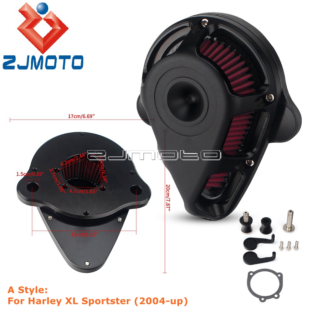 Harley Sportster Luftfilter Schwarz – Passend Für 883XL, 48, 1200 XL (2004-2024), Aluminium
