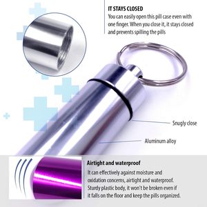 Porte-clés personnalisé en alliage d'aluminium avec logo, mini-flacon à pilules portable pour usage d'urgence en extérieur - Product Image 5