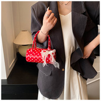 Sac à main bandoulière multifonctionnel de luxe moderne pour filles, élégant, avec nœud, fermeture éclair, imperméable et à pois