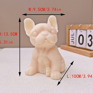 Molde de silicona TangChu para velas con forma de bulldog francés, molde para velas aromáticas de perro, molde de resina para decoración del hogar - Product Image 5