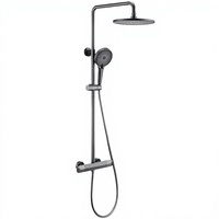 Système de douche thermostatique de luxe pour appartement intelligent, affichage numérique, mitigeur eau chaude et froide en laiton et céramique, jet de pluie doux